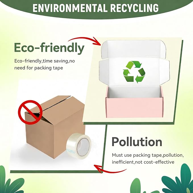 12"x9"x4" Shipping Boxes Set of 5, Pink Corrugated Cardboard Box Literature Mailer