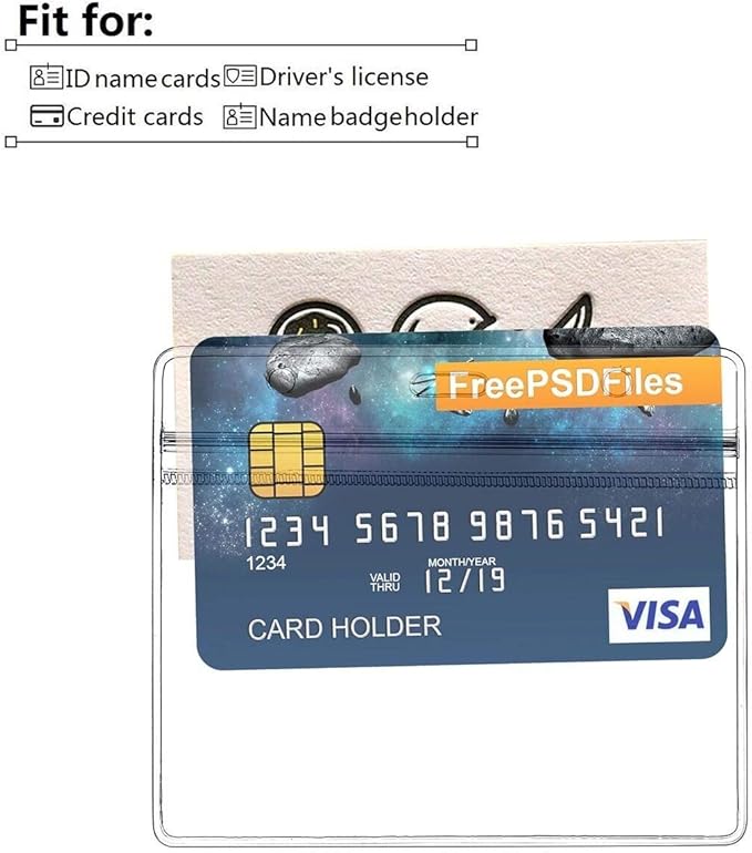 Clear Plastic Name Tag Holder and Metal Badge Clips with Vinyl Straps Waterproof PVC ID Card Holders Heavy Duty(50 Pack, Horizontal Large 3x4)