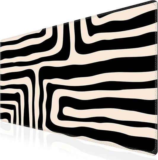 iCasso Gaming Mouse Pad (35.4x15.7 in), Large Stable Rubber Base Mousepad with Stitched Edges, Keyboard Mouse Mat for Work, Game, Office, Home - Curve