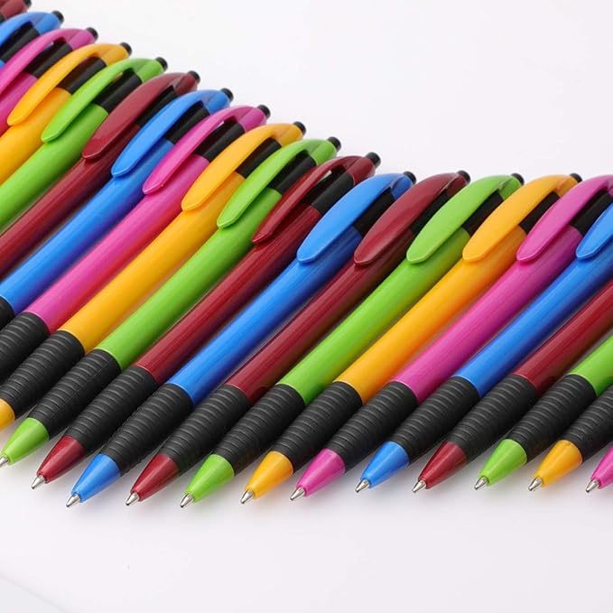 Pens Bulk Gripped Slimster Retractable Ballpoint Pen Medium Point Black ink Smooth Writing Pens for Journaling No Bleed (60Pack)