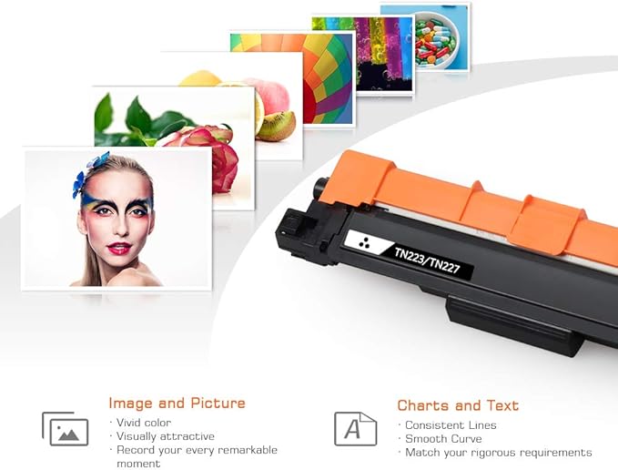 Compatible Toner Cartridge Replacement for Brother TN223 TN227 4 Pack, for use with Brother HL-L3210CW, HL-L3230CDW, HL-L3270CDW, HL-L3290CDW, MFC-L3710CW, MFC-L3750CDW