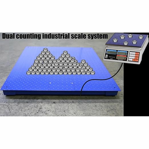 Liberty Scales LS-700-DC Dual Counting Smart Weighing Scale Systems, Size 48" x 60" (4' x 5') - C-Scale (33 lb x .001 lb) / Floor Scale 5000 lb x 1 lb
