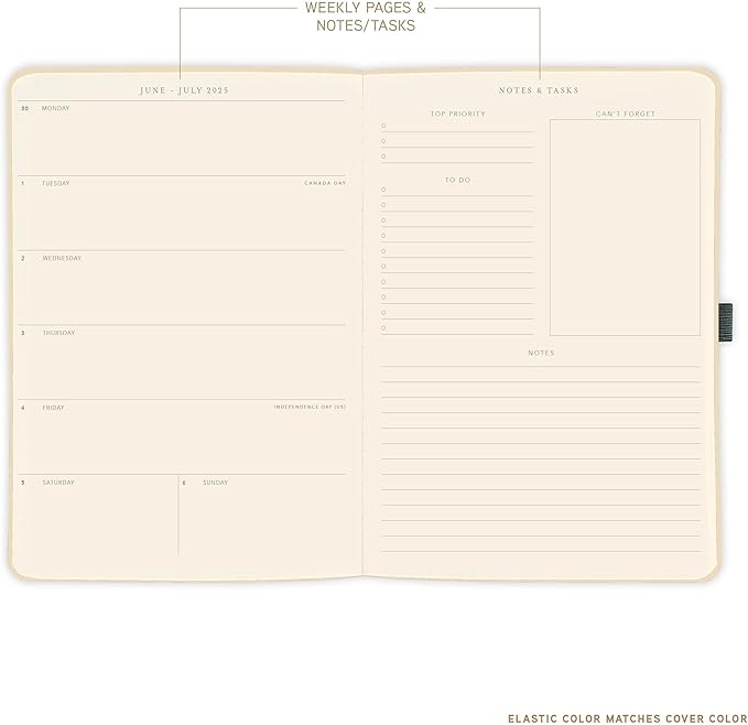 Graphique 2026 Apollo Business Planner | 18 Month Organizer, July 2025 - Dec. 2026 | Weekly & Monthly Spreads | To-Do List & Note Pages | Pen Loop | Vegan Leather | Silver | 8” x 10”