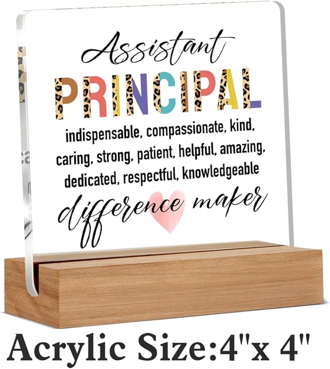 Assistant Principal Gifts for Women Men, Assistant Principal Appreciation Gifts Back to School, Unique Office Decorative Signs Plaque for Desk