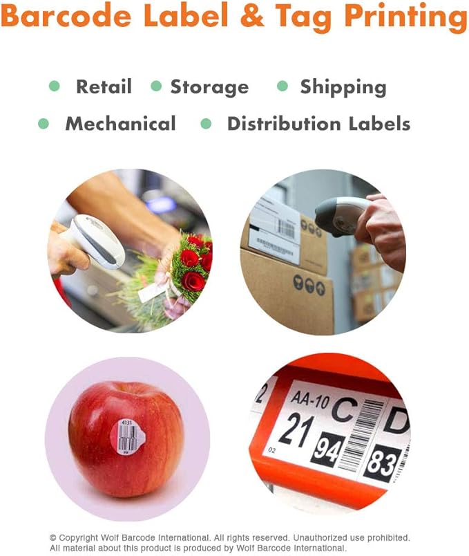 Direct Thermal (Heat Transfer) Paper Label/Industrial Grade 4"X 6" Yellow, with Perforation, 3" Core, 8" OD,1000 Pcs/Roll (4 Rolls per Box), Compatible with Zebra, Godex and Datamax Printers