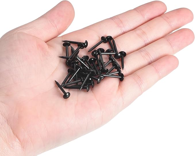 uxcell Upholstery Tacks Nail Pins Furniture, 100Pcs 5x17mm Thumb Tack Pins Assortment Kit Carbon Steel for Home Sofa DIY Decorative Nail Heads Nails, Black