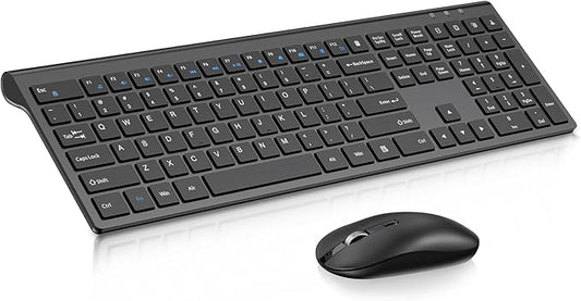 cimetech Wireless Keyboard and Mouse Combo, 2.4G USB Full Size Wireless Computer Keyboard and Adjustable Mouse for Computer/Laptop/PC/Mac/Windows - Black