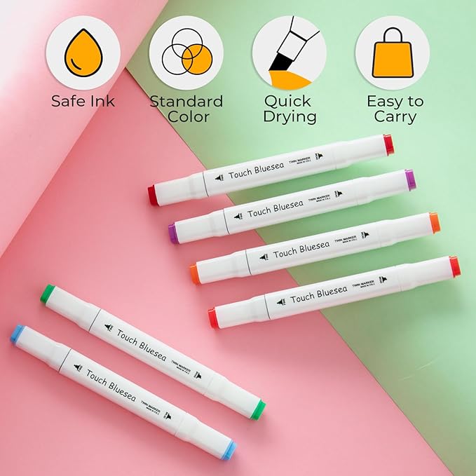 Y YOMA 80 Color Alcohol Markers Dual Tip Art Drawing Coloring Marker Permanent Sketch School Supplies Aesthetic Gift for Kids Adults Comic Anime Manga Illustration