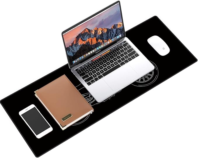 Galdas Gaming Mouse Pad XXL XL Large Long Extended Big Mousepad Non-Slip Rubber Keyboard Mouse Pad with Stitched Edges for Laptop Home Office (31.5x11.8x0.08 Inch) … (Motor)