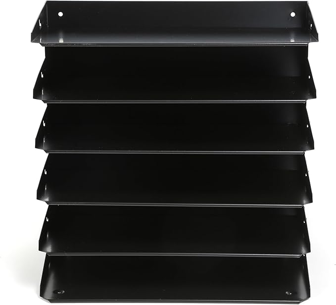 Huron Desktop Horizontal 6-Slot Legal File Binder Organizer Storage Letter Tray, Black Commercial Grade Steel