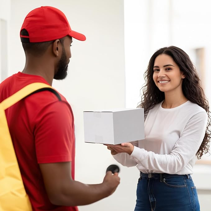 7x7x5 Shipping Boxes Set of 40, White Kraft Corrugated Cardboard Boxes Mailers for Packaging, Small Moving Box(17.8x17.8x12.7 cm)