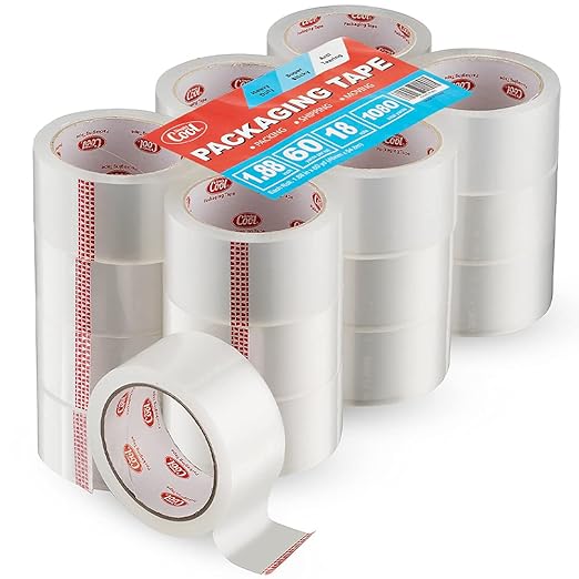 Simply Cool Packing Tape 18 Pack, Heavy Duty Packaging Tape for Shipping, Moving Boxes, Sealing, Mailing & Storage – Strong 1.88” Wide x 60 Yards Per Refill Roll