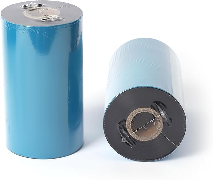 5.12'' x 1476' Premium Resin Enhanced Wax Ribbon, 130mm x 450m Black Thermal Transfer Ribbon, Barcode Thermal Label Printer Ribbon, CSO-Ink Outside, 1'' Core for Zebra, TSC, GoDex, Citizen (1 Roll)