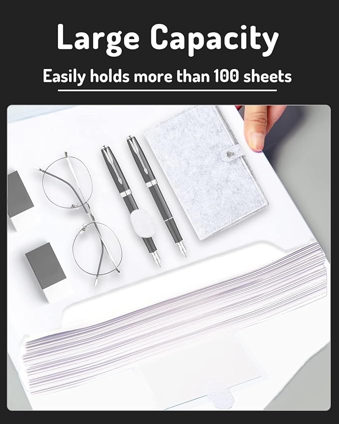 Forvencer Binder Pocket, 10 Pack Super Heavyweight Plastic Folders with Tight Closure, Folders with Pockets Side Loading, Binder Organizer, Binder Dividers with Pockets, Letter Size, Clear