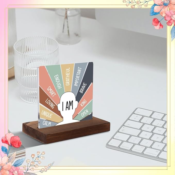 Mental Health Gifts for Therapist, Encouragement Gifts for Therapist, Positive Affirmation Gifts forTherapist, Modern Acrylic Desk Plaque with Inspirational Quotes, 10 x 10 x 1.5 cm,XXD53