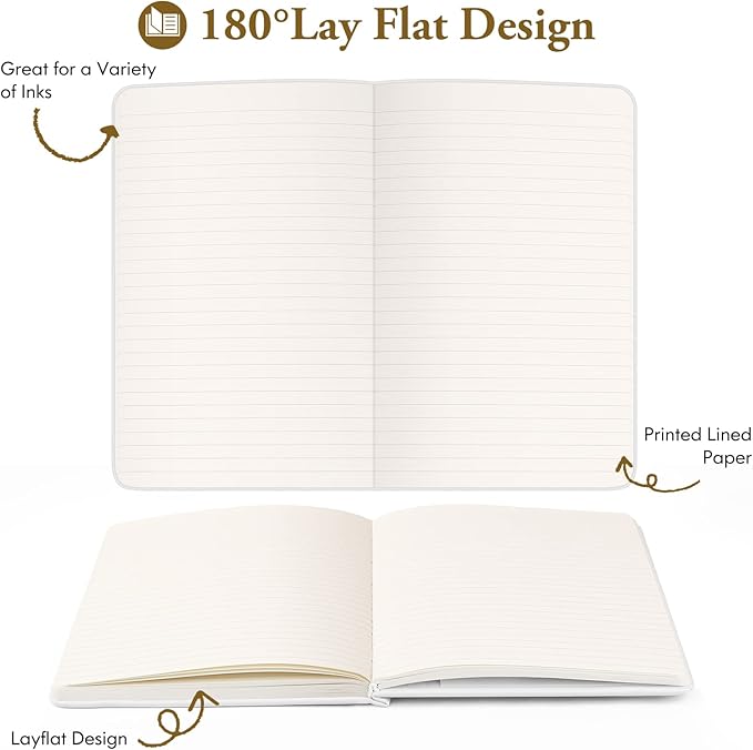 Huhuhero Notebooks Journal, Ruled Notebook, Premium Thick Paper Lined Journal, Black Hardcover Notebook for Office Home School Business Writing Note Taking Journaling, 5"×8.25" (10, Green)