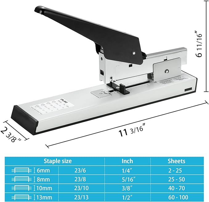 IMLIKE Heavy Duty Stapler with 2000 Staples: 100 Sheets High Capacity Manual Office Stapler, Metal,Jam Free,for Paper Binding, Include 23/8 & 23/13 Staples Each 1000PCS