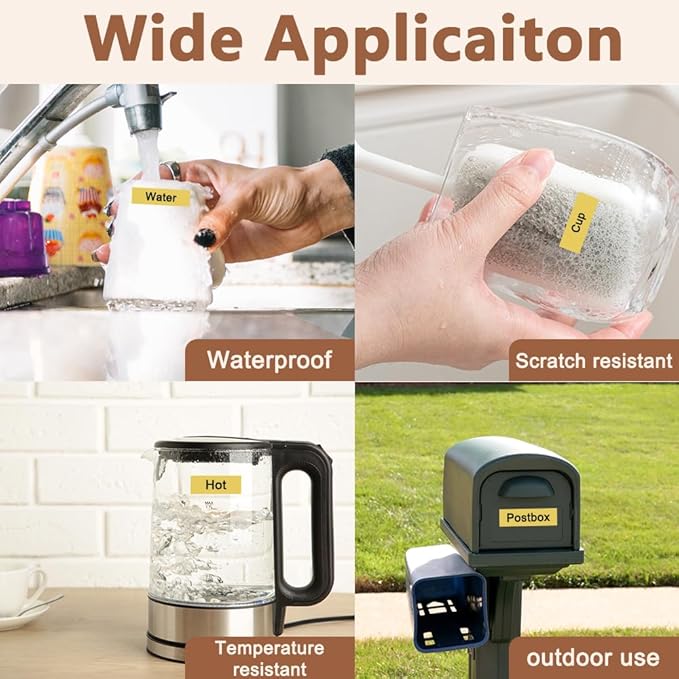 Hehua 24mm 0.94 Black on Gold Laminated Tape Compatible for Brother P-Touch TZe-851 TZe851 TZ-851 TZ851 Label Maker Tape for Ptouch PT D600 D610 P710BT, 1'' x 26.2ft, 3 Pack