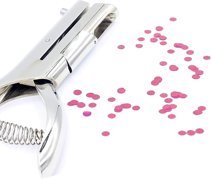 1/8 Inch Single Hole Punch - 2 Inch Reach Deep Throat Heavy Duty Paper Punch - Portable Hand Held Long Reach for ID PVC Cards Plastic Cardboard Photos