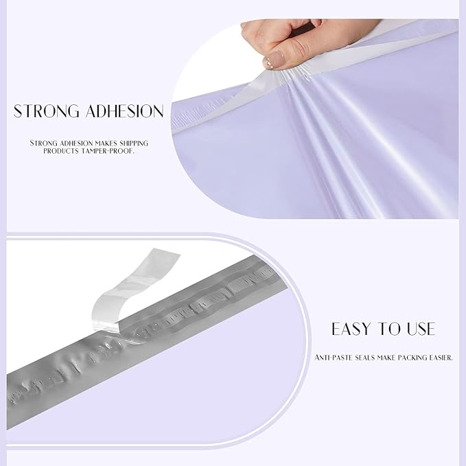 Metronic Poly Mailers 14.5x19 Large Poly Mailers 500 Pack Self-Seal Shipping Bags, Packaging Bags, Shipping Envelopes, Packaging for Small Business, Boutique, Clothing Lilac Purple
