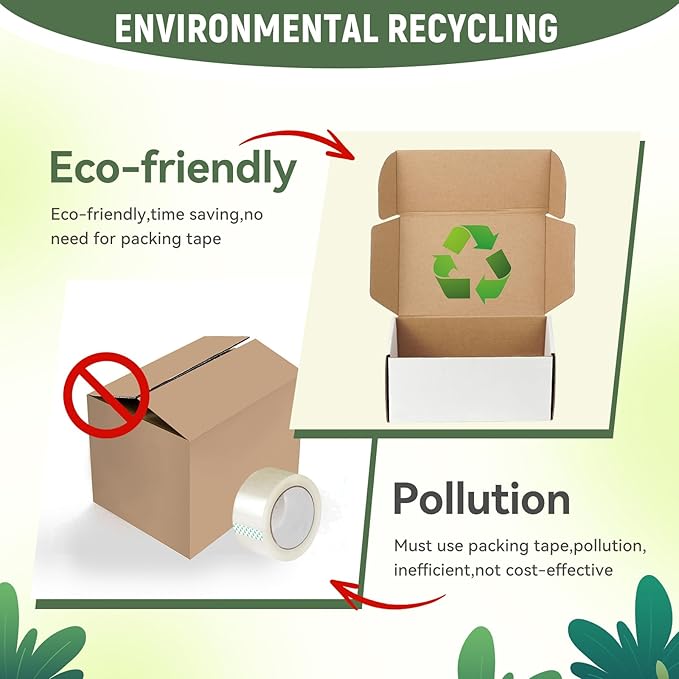 9"x6"x4" Shipping Boxes Set of 5, White Corrugated Cardboard Box Literature Mailer