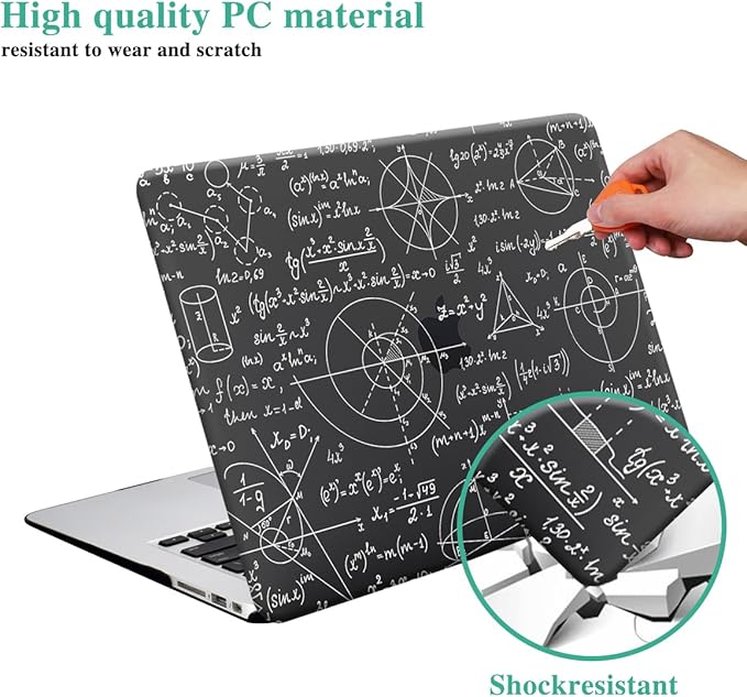DTangLsm Compatible for MacBook Air 13 inch Case 2021-2018 Release A2337 M1 A2179 A1932 with Touch ID, Smooth Plastic Hard Shell Protective Cover+Keyboard Cover for Mac Air 13 Case 2020, Math Formula