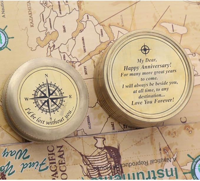 to My Husband I Love You, Brass Compass Engraved Gifts for Men, Bronze for Men, Romantic Gifts for Him/Her, Keepsake Gifts for Husband, 5th/25th 50th Wedding Ideas