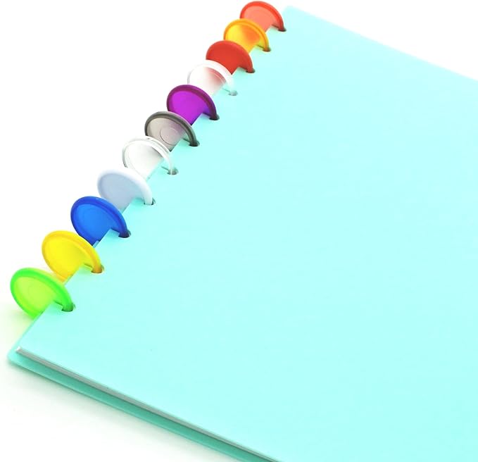 100pcs Discbound Notebook Discs DIY Planner Accessoriesfits for Tul,Levenger,Arc,Happy Planner,Talia(Solid & Clear Mixed,1.26 inch/32mm)