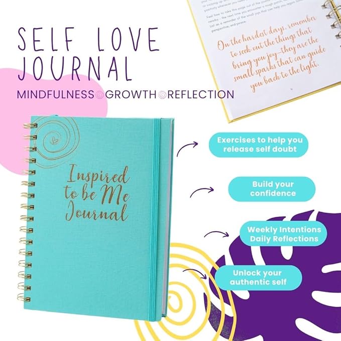 Journals for Women - Inspired to Be Me Journal -Self Care Gifts for Women - Journal with Weekly Intention & Reflection Pages - Gift for Women's Personal Growth & Healing Journey - Includes Inspirational Poem