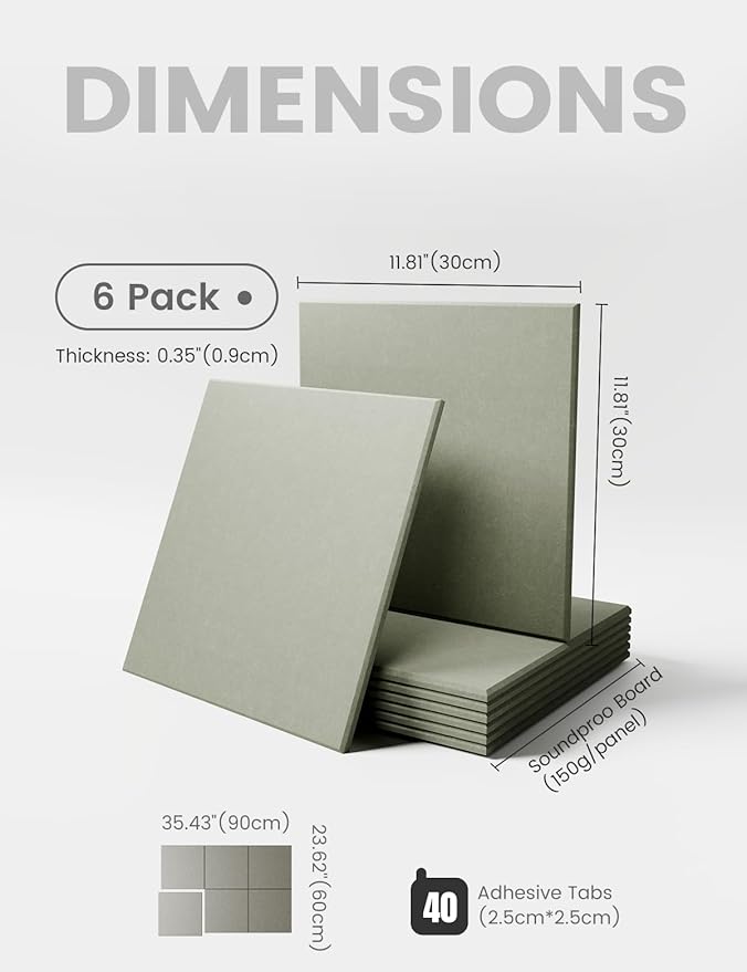 Large Felt Bulletin Board 36" x 24" Cork Board Alternative-6 Pack with 40 Safe Removable Adhesive Tabs, Cork Boards for Walls Cork Board for Home Office Classroom Pin Board - Sage