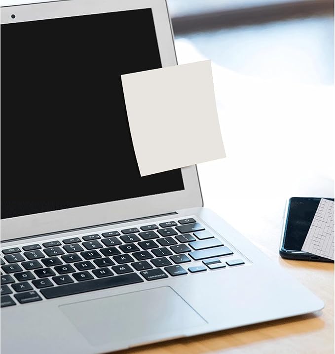 NatureTouch Sticky Notes 6 Packs, 3 x 3 Inches Adhesive Self-Stick Notes in Eye Protection Paper, Multiple Designs of Memo Pads for Reminders, Office, Home, School, Meeting, 80 Sheets/Pad，White，Blank