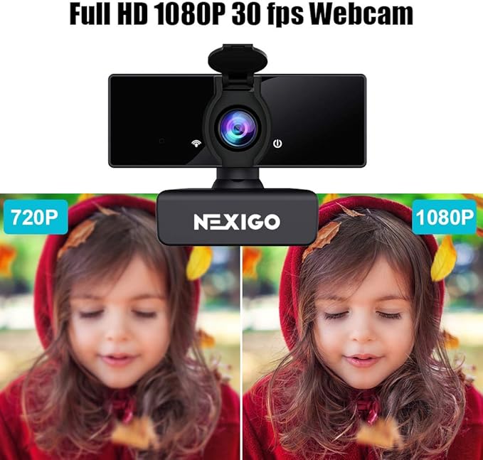 NexiGo N660 1080P Business Webcam, Dual Microphone & Privacy Cover, USB FHD Web Computer Camera, Plug and Play, for Zoom/Skype/Teams/Webex, Laptop MAC PC Desktop