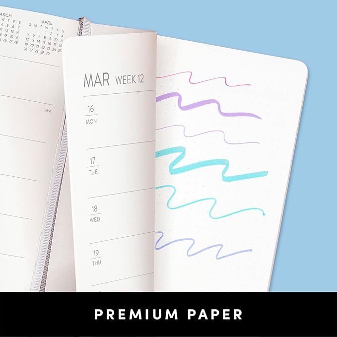 PAPERAGE 2026 Weekly & Monthly Planner, 12 Months (January 2026 - December 2026), 5.6 in x 8 in, Hardcover 2026 Planner with Weekly & Monthly Spreads, Note Pages, Stickers & Back Pocket – Blush