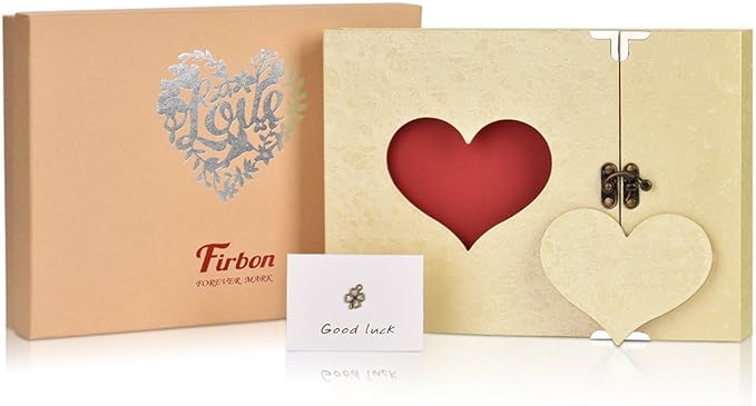 Scrapbook Firbon Handmade DIY Family Photo Albums Couples Memory Book Black Page Scrap Book for Anniversary, Christmas, Valentine's Day, Birthday (Yellow)