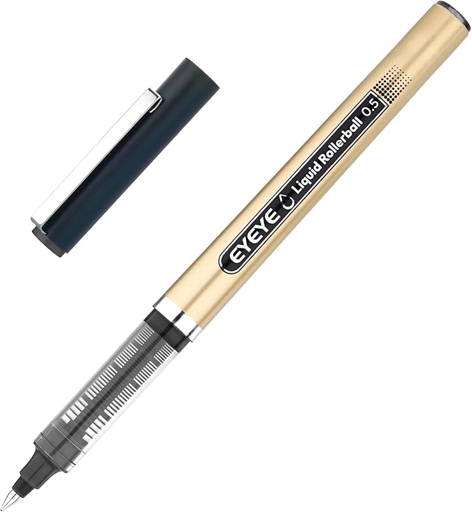 EYEYE 0.5mm Extra Fine Point Rollerball Pens 6 Black 6 Blue, Quick Dry Liquid Ink, Smooth Writing Fine Tip Pens for Journaling, Note Taking, Office & School Supplies