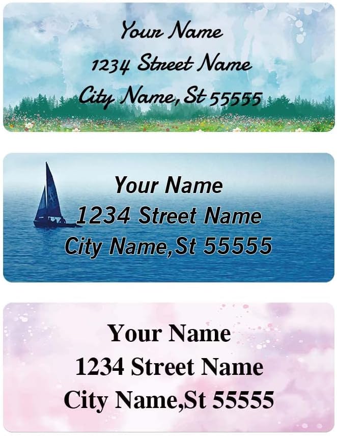 Personalized Address Labels - Custom Address Labels, Colorful Patterns, Set of 100, Matte Silver (2.6x1 Inch)