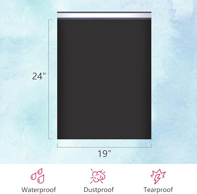 UCGOU Poly Mailers 19x24 Inch Black 100 Pack Extra Large Shipping Bags Strong Thick Mailing Envelopes Self Seal Adhesive Waterproof and Tear Proof Boutique Postal for Clothing Quilt and More