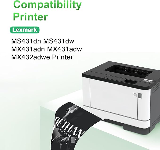55B1X00 Remanufactured Toner Cartridge Compatible for Lexmark MX431 Toner,for Lexmark MX432 MS431 MX431 MS431dw MS431dn MX431adn MX431adw MX432adwe Printer, 20K Pages