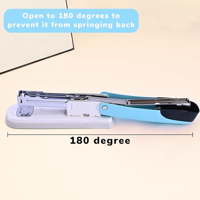 Temiary Stapler, Desktop Metal Staplers with 2000 Standard Staples, 25 Sheet Capacity, One Finger Stapling, Jam Free, No Effort Staplers for Classroom, Office or Desk (Blue)