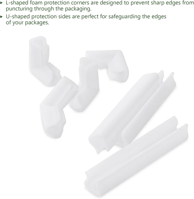 Cushioning Foam Sets, 8Pcs L-shaped Protection Corners and 8Pcs U-shaped Protection Side for Moving Supplies Edge Shipping Packaging Edge Protector Foam Shipping