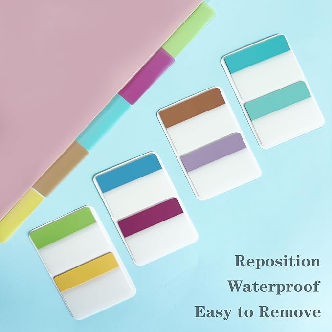 ELII 500 PCS Sticky Index Tabs 2 Inch Book Tabs,Clear Sticky Notes for Pages Notebooks File Tabs Self Adhesive