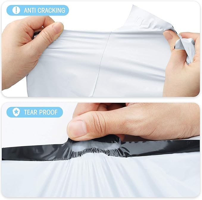 Fuxury Poly Mailers 19x24Inch 250Pcs,Waterproof Shipping Bags for Clothing,Strong Adhesive Shipping Envelopes for Small Business,Self Seal Heavy Duty Poly Mailer Bags,Flexible Mailing Bags White