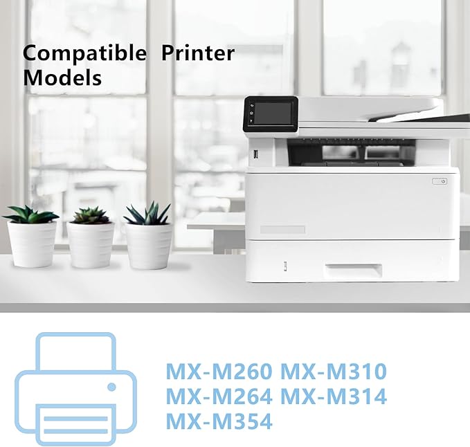 MX-312NT MX312NT Black Toner Cartridge Compatible for Sharp MX-312NT MX-M260 MX-M264N MX-M310 MX-M314N MX-M354N MX312NT Printer(2-Pack)