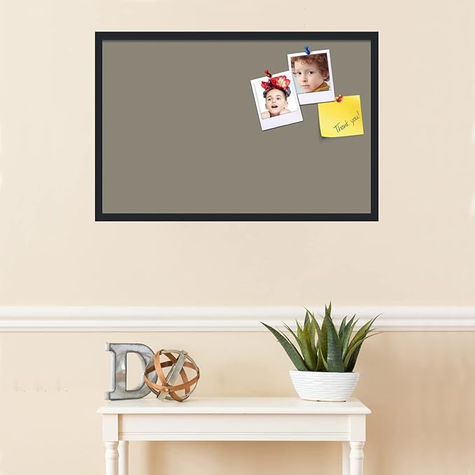 PinPix 34x22 Inch Cork Bulletin Board. This Decorative Framed Pin Board Comes with Pewter Design and a Satin Black Frame. Ideal for Home Office Decor or Message Board (PinPix-1812)