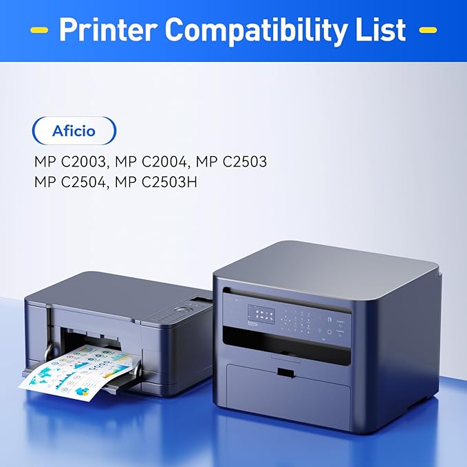 MP C2003 C2503 High Yield Toner Cartridge Set 4-Pack Black Cyan Magenta Yellow Replacement for Ricoh 841918 841921 841920 841919 Toner Aficio C2003 C2503 C2004 C2504 C2004ex C2504ex Laser Printer Ink