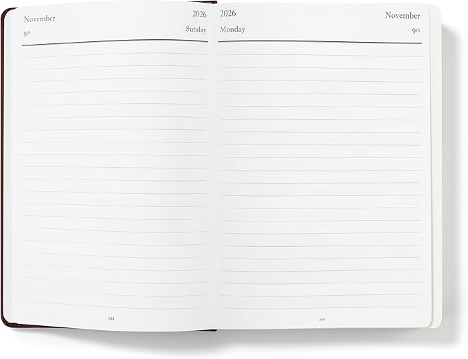 Wykeham's Executive 2026 Daily Journal Planner – US Public Holidays & Format – Customization Available (Personalized Conker, 8.5"×5.5")