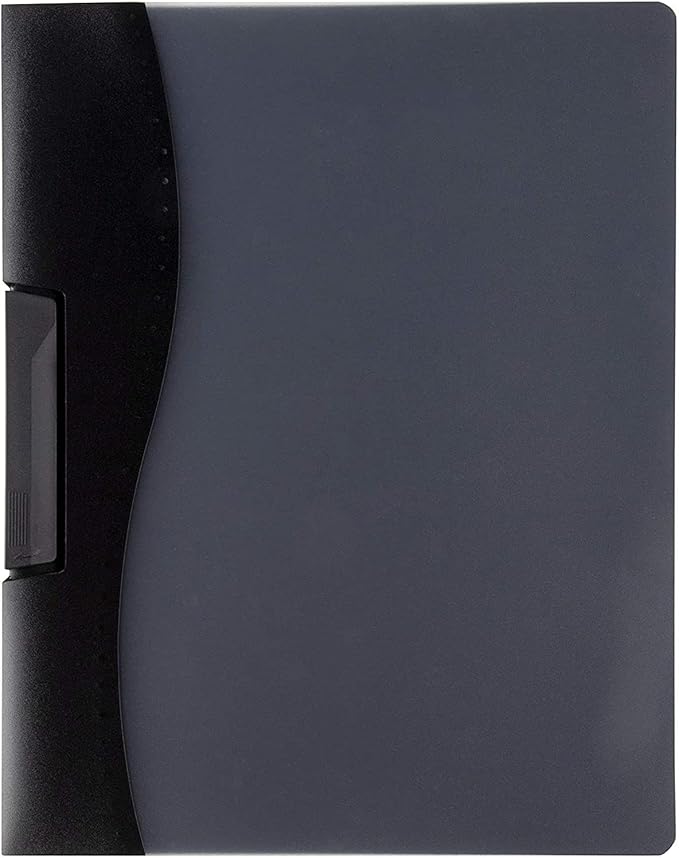 Juvale Resume Portfolio Folder - 10 Pack, Black, 9 x 11 in - Clear Report Covers with Sliding Bar & Swing Clip - Presentation Folders & Document Binder