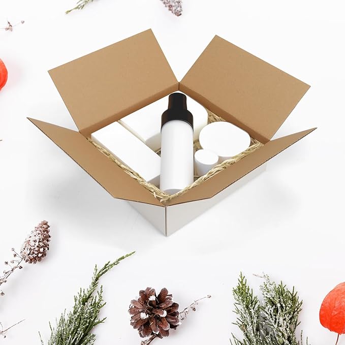 CRUGLA 7x7x2 White Shipping Boxes Set of 40, White Corrugated Cardboard Boxes for Small Business Shipping Mailing Packing