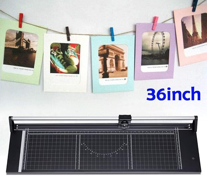 Manual Heavy Duty 36 Inch Rolling Cutter Precision Rotary Paper Trimmer for Photo Paper, Film, Art Paper Jam, Office Paper, Thin Plastic Soft Board, PVC,Cutting Table,Professional Rolling Trimmer