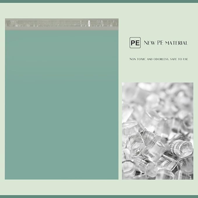 Metronic Poly Mailers 14.5X19 100 Pack, Strong Adhesive Shipping Bags for Clothing, Waterproof and Tear-Proof Envelopes, Packaging Bags Mailers Poly Bags for Shipping in Grayed Jade Green